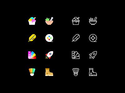Icons. Fresh, Vibrant & Simple. bowl color colors compose download icecream icon icons ink line openstroke pen popular shoes simple stroke trending veg vibrant