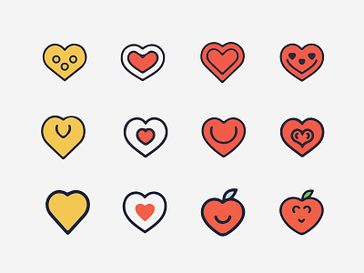 Vector Heart Icons vector icons