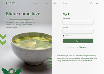 Figma Prototype for 'Altruisti' website figma prototype ui