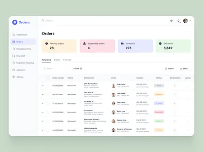 Freight Management System | Desktop App admin app app design clean dashboard data table design desktop details figma orders overview sidebar navigation status system table ui user experience user interface ux