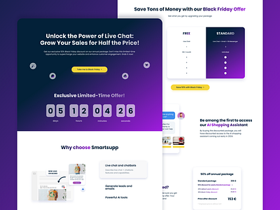SaaS campaign: landing page and visual branding black friday landing page branding landing page landing page design saas branding saas landing page saas online campaign saas website ui web design website design