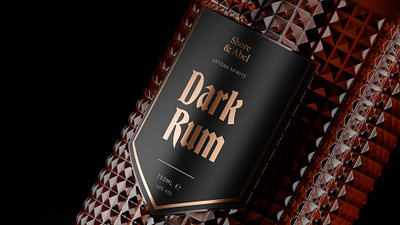 Shore & Abel / Dark Rum 3d alcohol beverage blender bottle design modeling modelling product render rum visualisation visualization
