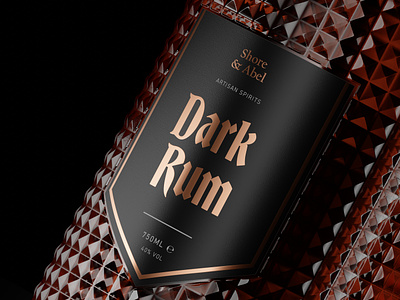 Shore & Abel / Dark Rum 3d alcohol beverage blender bottle design modeling modelling product render rum visualisation visualization