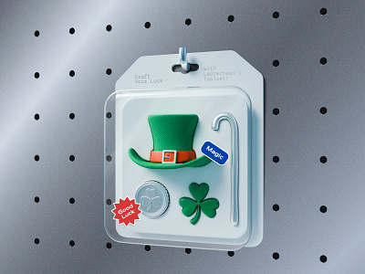 Happy St. Patrick's from Red Collar! 3d animation app branding card clover graphic design green grey icon illustration logo metallic saint patricks day typography ui ux vector website white