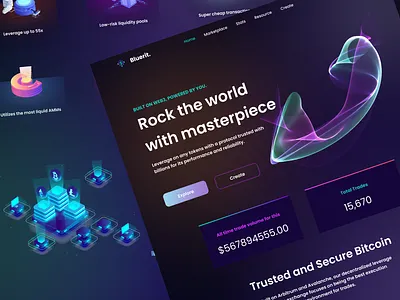 Crypto Blockchain Website Landing Page. crypto cryptocurrency figma landing page web design web3 website