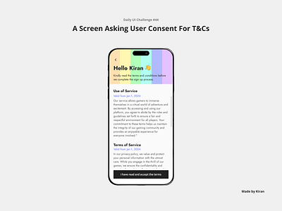 Daily UI Challenge #44 agree and continue design emoji mobile design tc terms and conditions ui uichallenge ux uxdesigner uxui