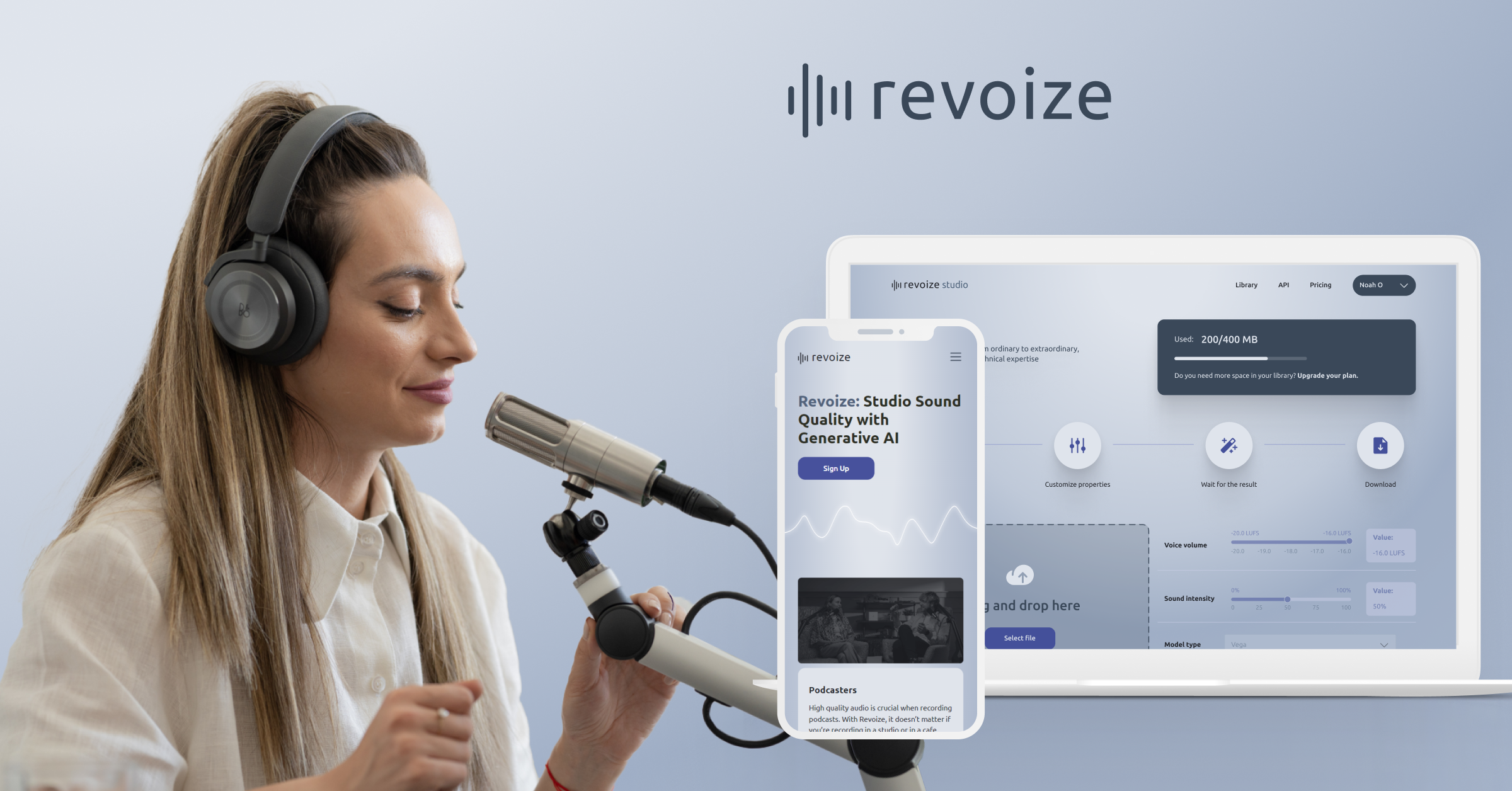 Revoize: Studio Sound Quality with Generative AI ai animation audio clean podc podcast sound sound design voice
