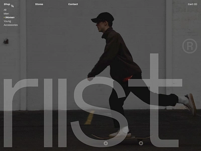 Riist® – skaters clothing brand apparel branding minimal skateboard ui website