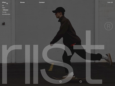 Riist® – skaters clothing brand apparel branding minimal skateboard ui website