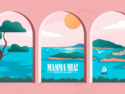 Mamma Mia - Stage illustrations animation island illustration italy mamma mia musical ocean scenery stage stage animation stage illustration