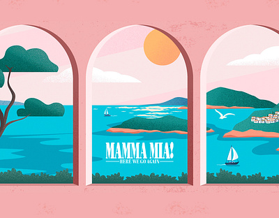 Mamma Mia - Stage illustrations animation island illustration italy mamma mia musical ocean scenery stage stage animation stage illustration