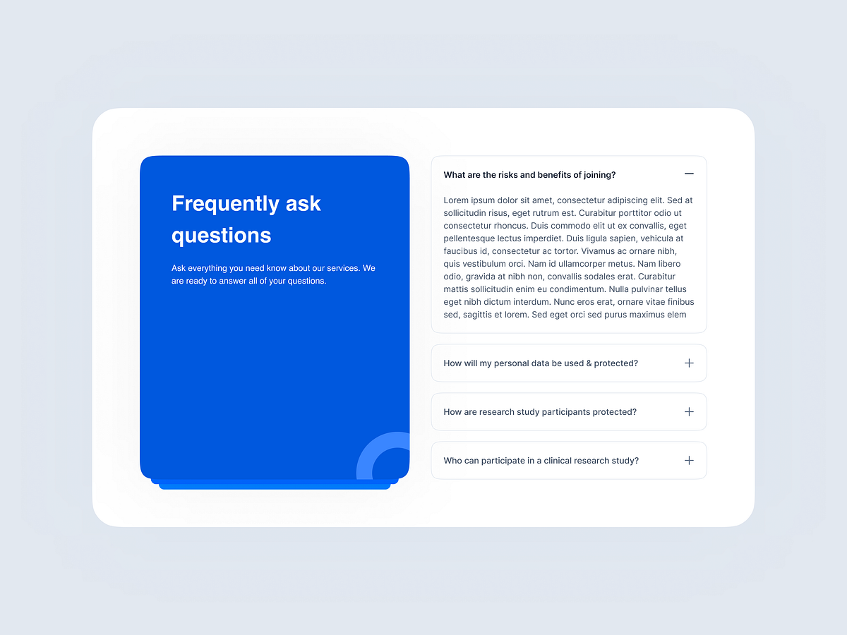 FAQ UI design by Akib Ahmad on Dribbble
