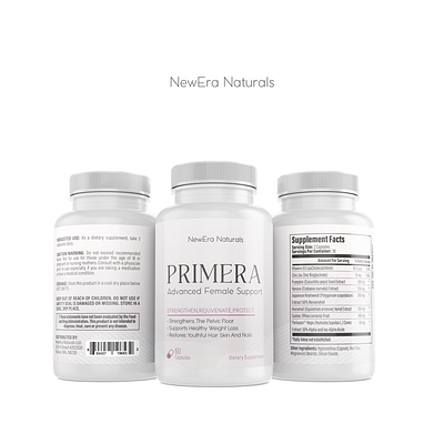 Primera-Supplement label design graphic design label label design label designer medical minimalistic neutral design pharmaceutical product label supplement labels wellness