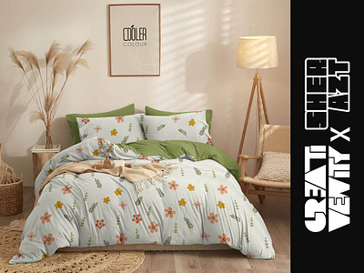 Bedding Mockup - Photoshop PSD File bedding bedding mockup bedding set bedset bedsheet duvet graphic design pillow textile mockup