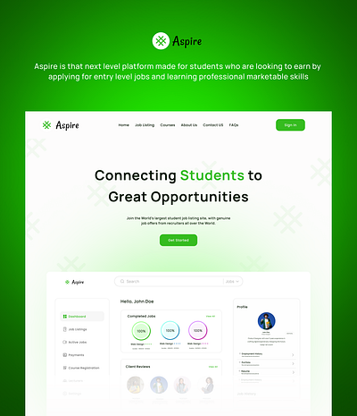 Aspire Landing Page design typography ui ux