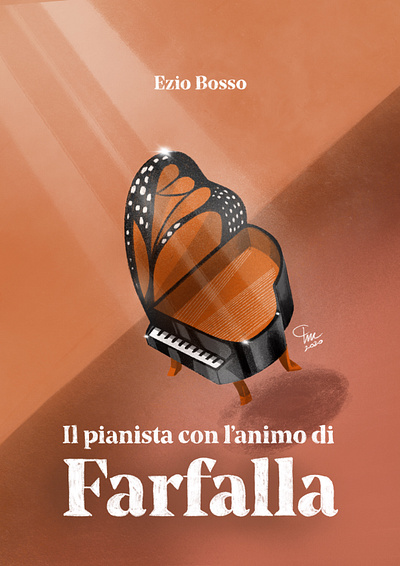 Ezio Bosso's tribute art artist butterfly editorial illustration illustrator music pianist poster procreate