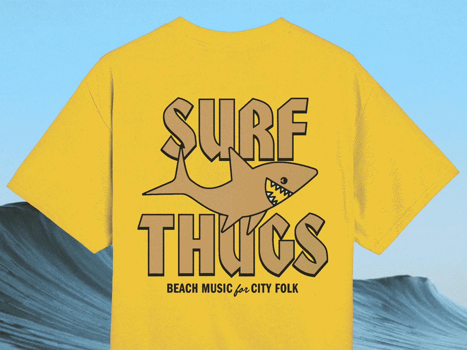 Shark Bite band merch band tee beach clothing halftone illustration lettering merch music ocean playa shark surf texture tshirt type wave