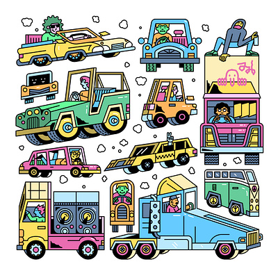 Cars auto automobile cars design flat graphic design illustration trucks van vector vehicle