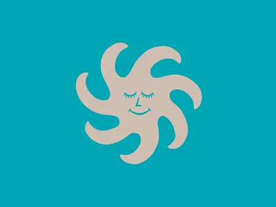 Happy Sun Icon Logo branding icon illustration logo sun tropical vector waves