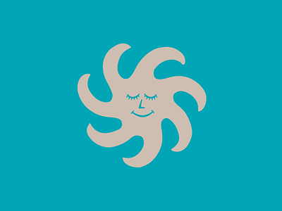 Happy Sun Icon Logo branding icon illustration logo sun tropical vector waves
