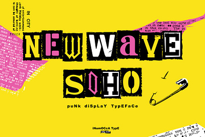 New Wave Soho Font 70s font alternates display font display product grunge font new wave soho font poster frame punk font stencil designs stencil font