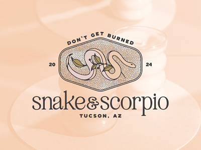 Snake & Scorpio Candle Company adventure apparel graphic botanical brand assets brand identity candle company candle logo candles design earth design flowers label design packaging design retro branding snake snake logo venom vintage brand design