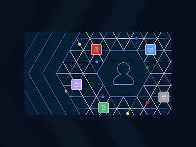 Profiles product launch V1 data icon network nodes outlines person strokes user web