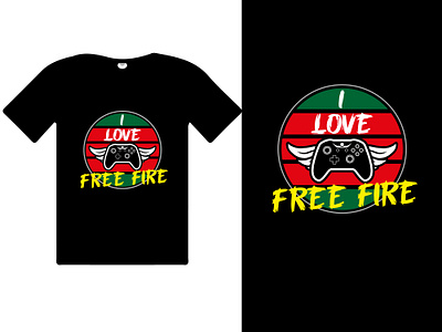Free Fire T Shirt Design branding design free fire t shirt graphic graphic design illustration logo summer t shirt t shirt t shirt design typography ui ux vector