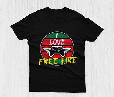 Free Fire T Shirt Design With Mockup branding design free t shirt gaming t shirt graphic graphic design illustration logo summer t shirt t shirt t shirt design typography ui ux vector