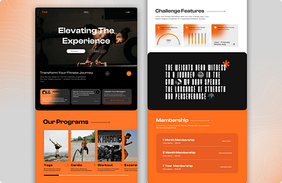 Full page layout - Workout landing page branding design typography ui ux