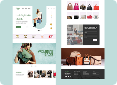 wbag template uiux unique design website design banner website template women bags