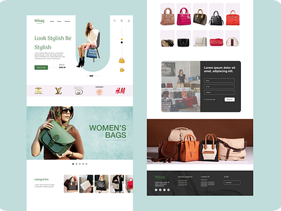 wbag template uiux unique design website design banner website template women bags