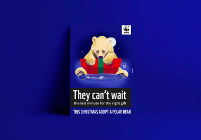 WWF Christmas donation campain art artist christams ice illustration illustrator love polarbear poster present procreate wwf