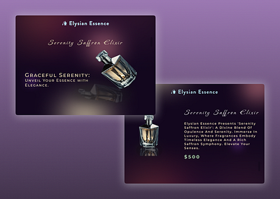 Elysian Essence branding design fragrance landing page logo parallax perfume ui uidesign web webdesign
