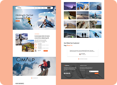 M Climbing branding mountain website mountain website design template template design ui website website design
