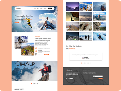 M Climbing branding mountain website mountain website design template template design ui website website design