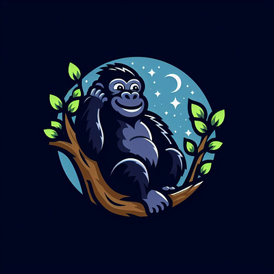 Baby Gorilla Logo Design animal art branding cute graphic design logo