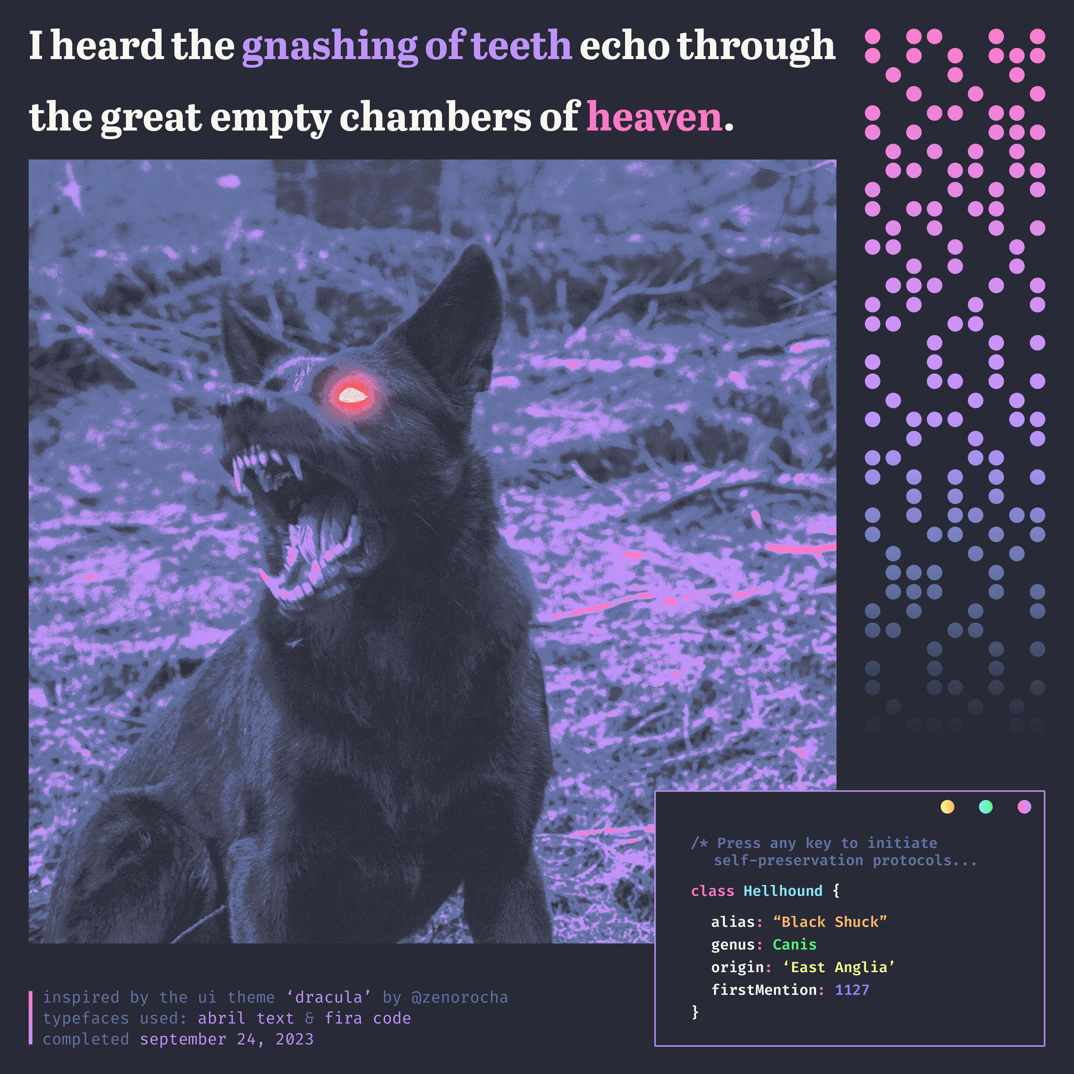 Hellhound dracula ui gnashing graphic design illustrator photoshop poster design ui