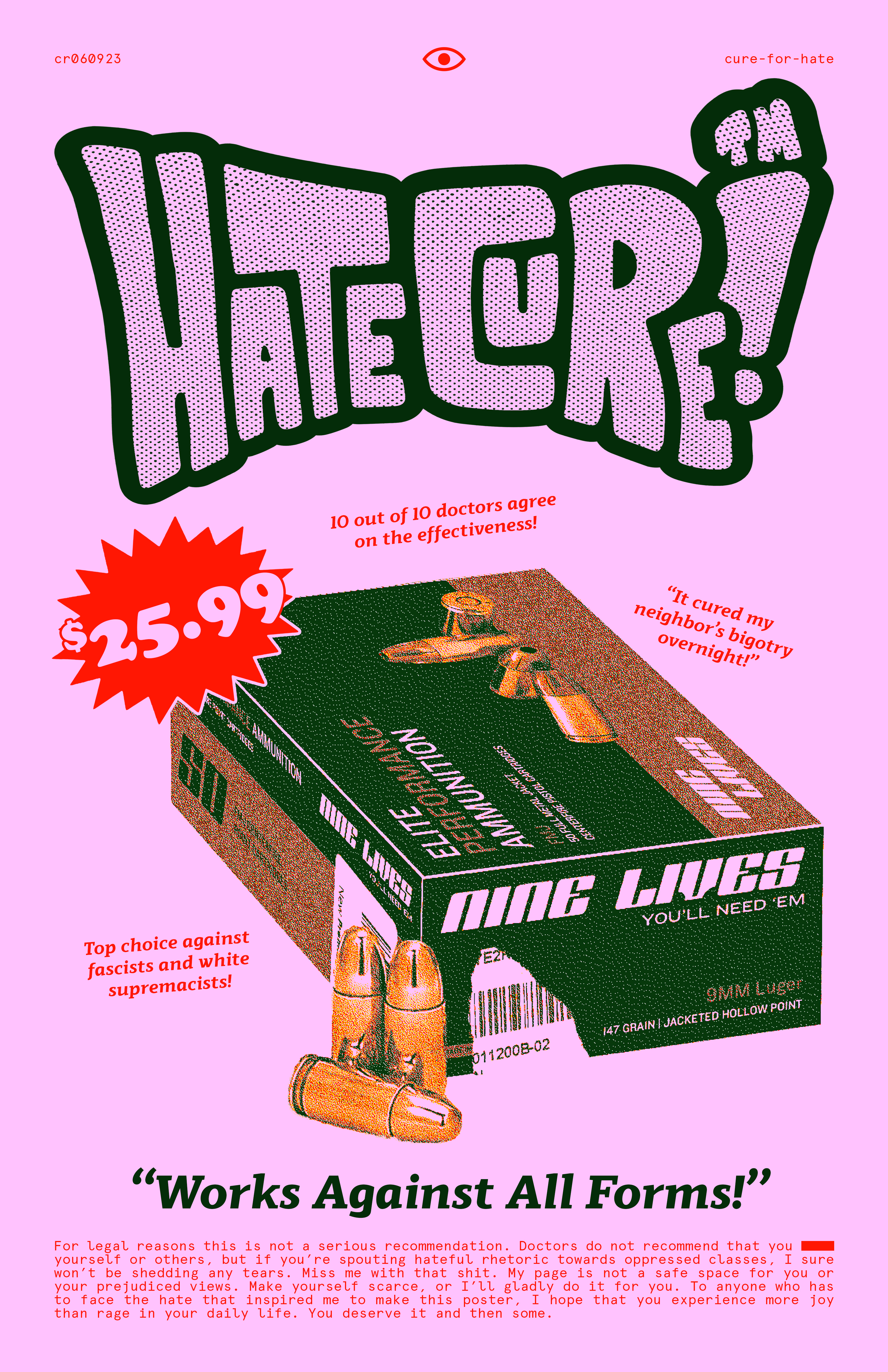 Cure for Hate graphic design illustrator leftism photoshop political poster design