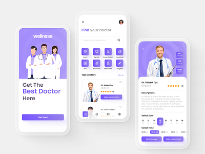 Online Doctor App UI design ehealth graphic design healthappdesign healthcaredesign healthtechdesign medicalappui medicalui onlinedoctorapp telecare telehealthapp telemedicinedesign telemedicineui uiuxdesign user interface virtualhealth