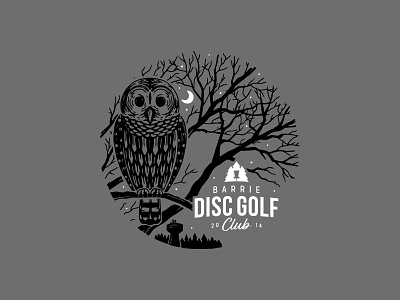 Barrie Disc Golf - Owl Stamp disc golf illustration logo owl procreate vector