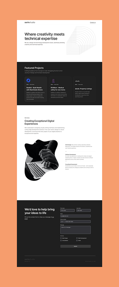 sorin.studio - landing page agency app branding design graphic design illustration logo typography ui ux vector