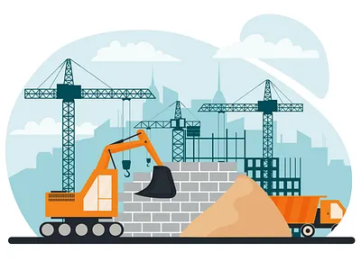 under construction site building construction crane design graphic design illustration industrial machine vector vector graphic vector illustration