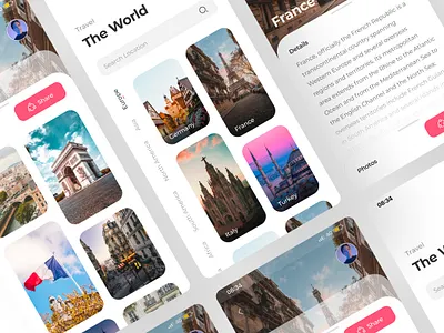 Tour App UI Design app appdesign appui appuidesign appuiux appux appuxdesign design smartphoneapp tour travel travelapp travelappdesign ui uidesign uiux uiuxdesign ux uxdesign worldapp