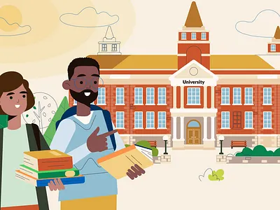 BloomBoard. Director's cut 2d animation bloomboard character animation character design degree diploma educational explainer video flat illustration illustration kids learning lesson motion graphics promotional video remote school teacher university