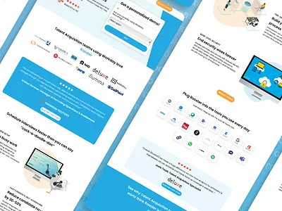 Landing Page for Rooster, a Workday hiring software design illustration landing page logo marketing software