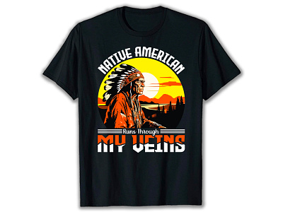 American native t shirt design branding graphic design