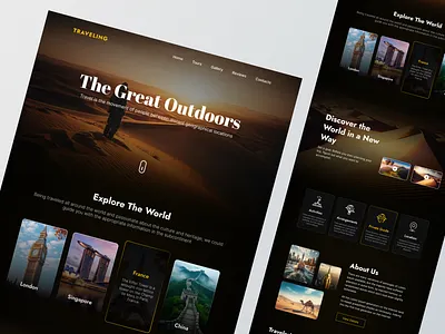 Traveling - Website Design booking branding landing page online top tour travel traveling trend trending trip uiux web web design webpage website