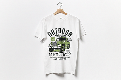 Outdoor mountains are calling T-shirt branding graphic design logo