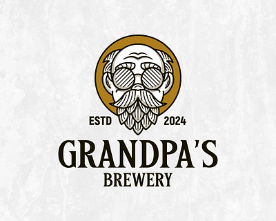 Grandpa's Brewery Logo beer brand branding brewery classic design grandpa graphic design illustration limitless lineart logo logo design logotype sketch vector